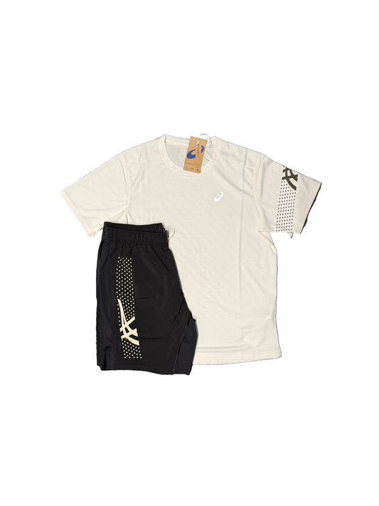 ASICS - Icon Set (Black shorts / Cream T shirt) (Asia sizing)